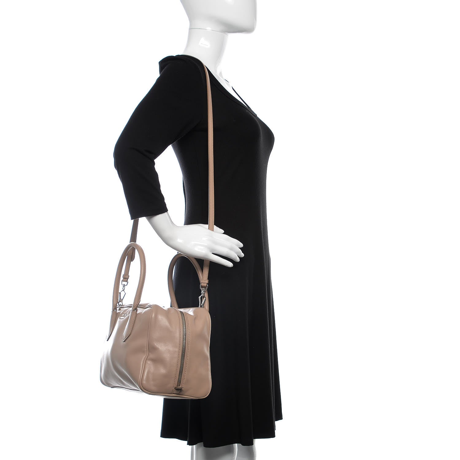 Prada Soft Calf Medium Inside Tote Cammeo Rosa 3 of 10