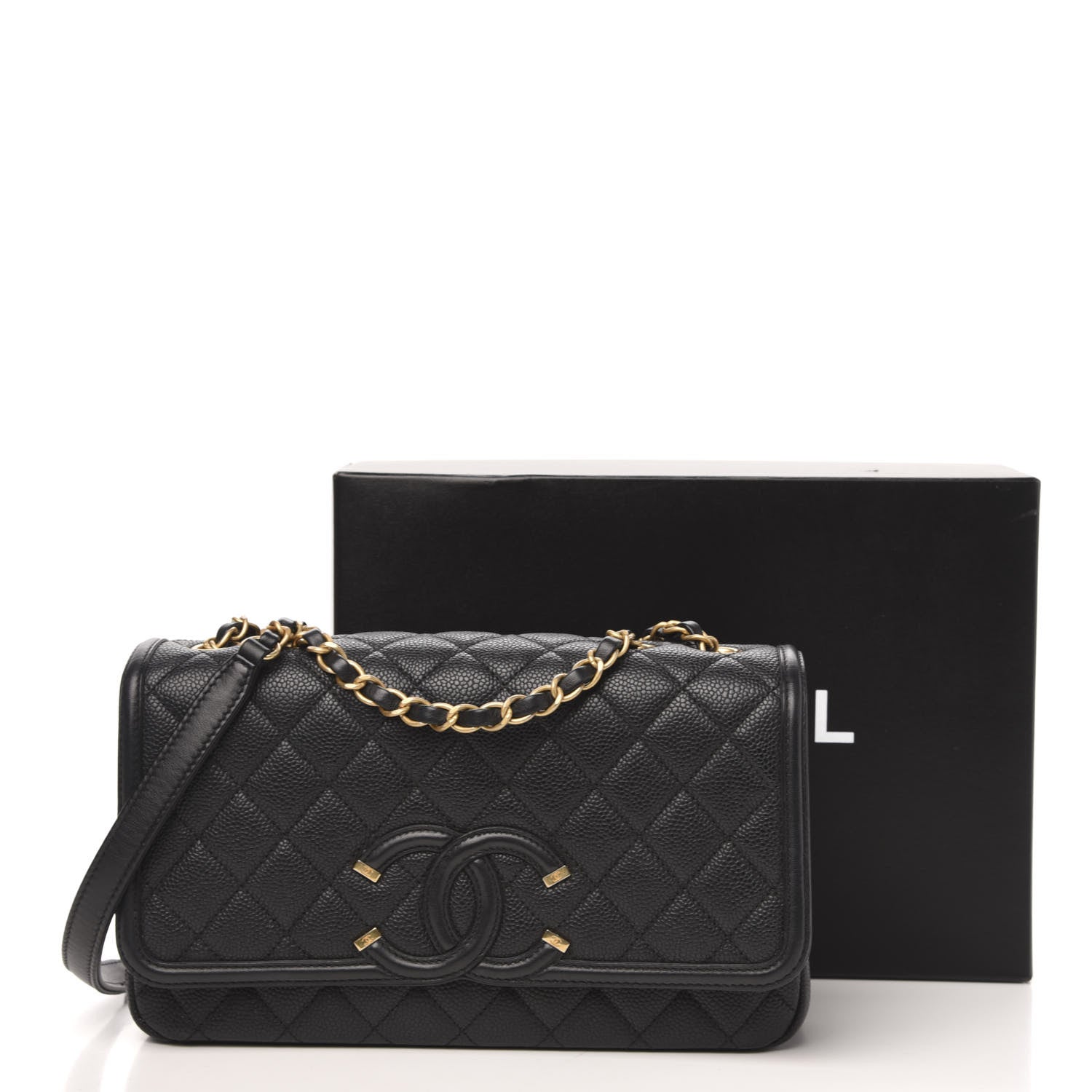Chanel Caviar Quilted Medium CC Filigree Flap Black 12 of 12
