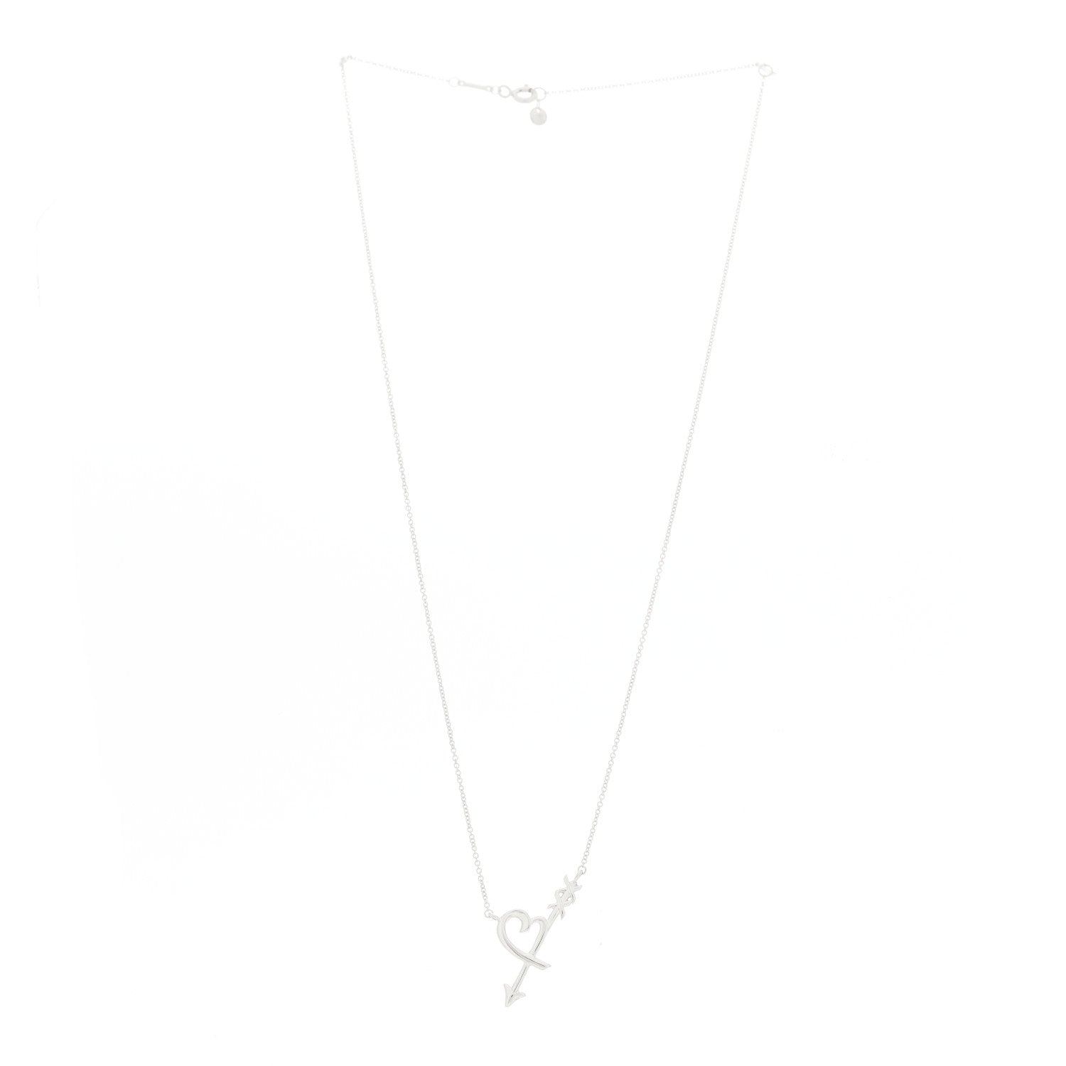 Tiffany Sterling Silver Paloma Picasso Heart and Arrow Pendant Necklace 3 of 6