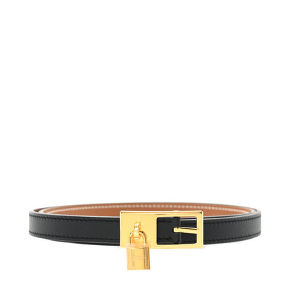 Hermes Epsom Swift 13mm Lucky 15 Belt 80 Black Gold 1 of 5