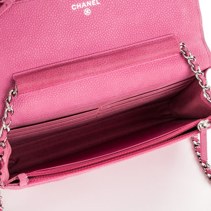 Chanel Iridescent Caviar Quilted Wallet on Chain WOC Pink 5 of 8