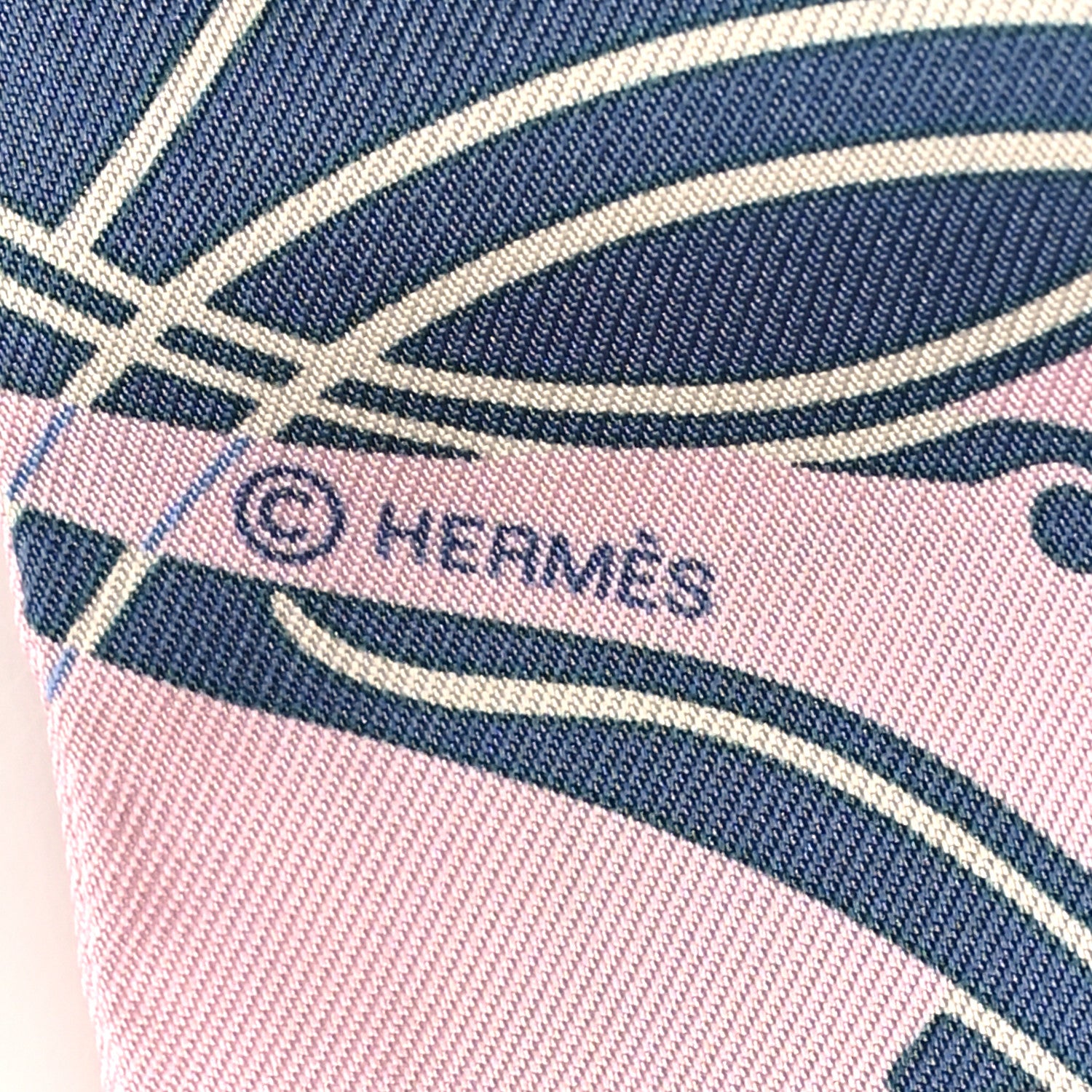 Hermes Silk Ex-Libris Twilly Rose Pale Vert Ocre 4 of 4