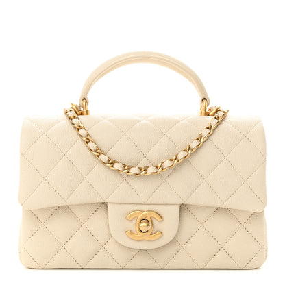 Chanel Caviar Quilted Mini Top Handle Rectangular Flap Beige 1 of 11