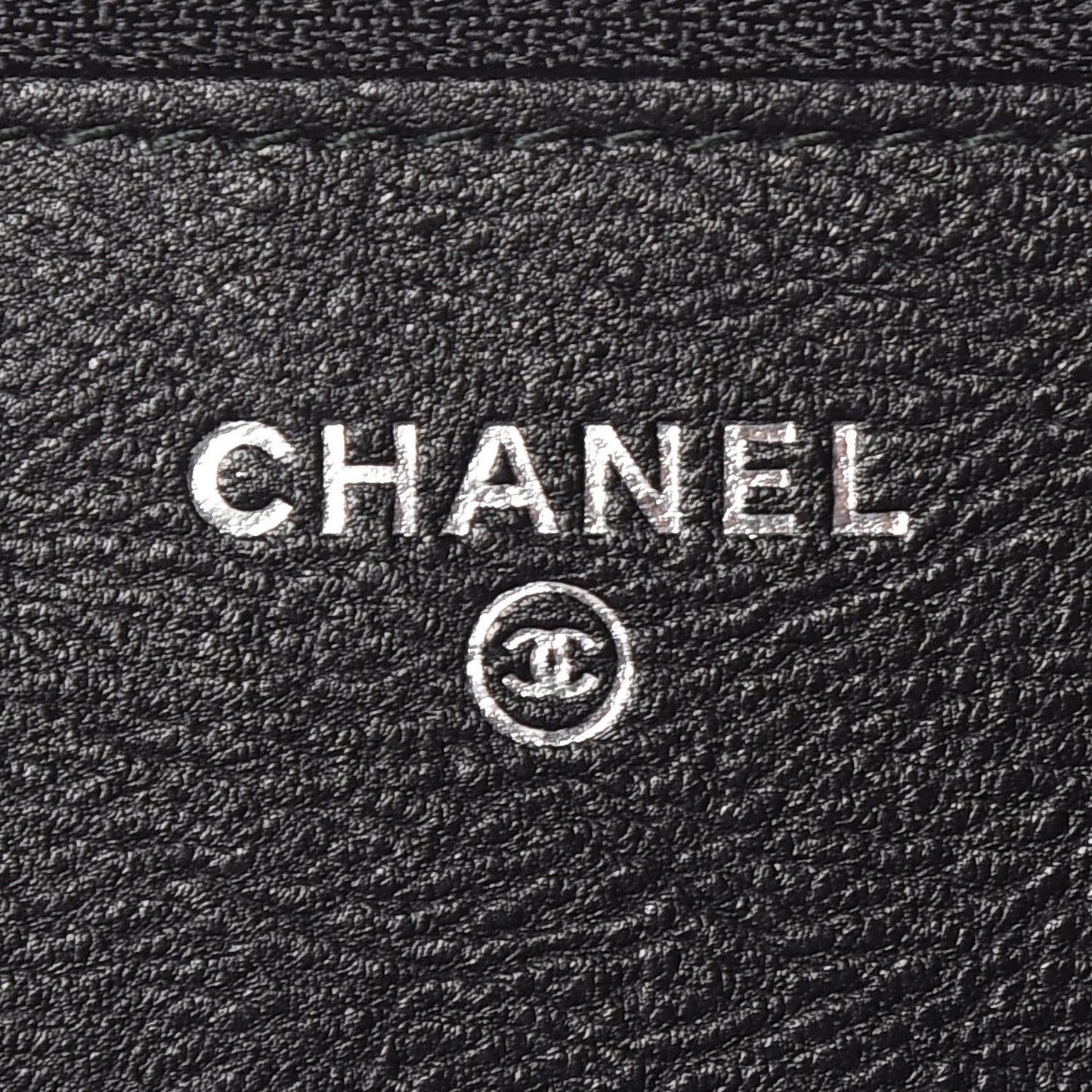 Crumpled Calfskin Quilted Wallet On Chain WOC So Black