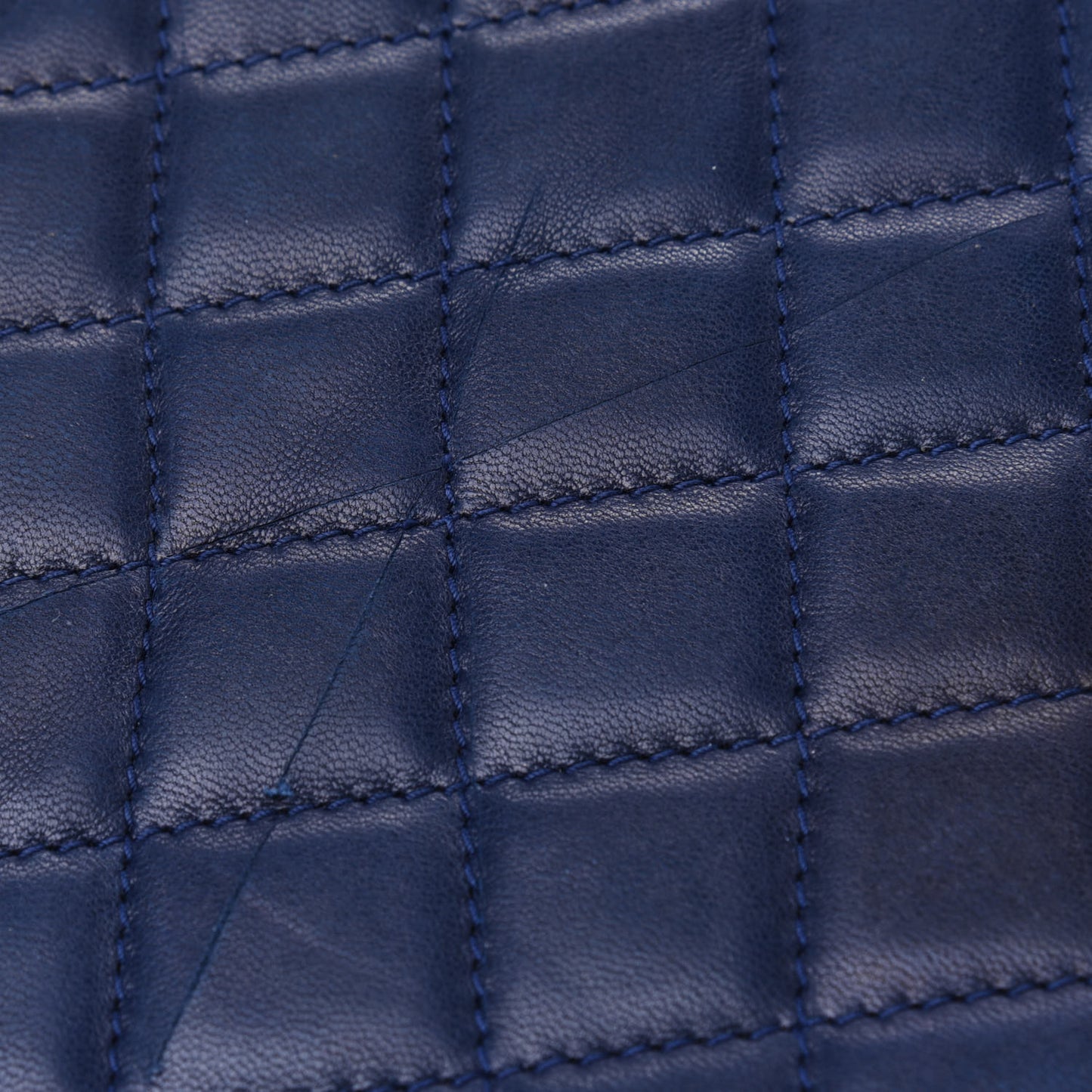 Lambskin Quilted iPad Case Navy Blue