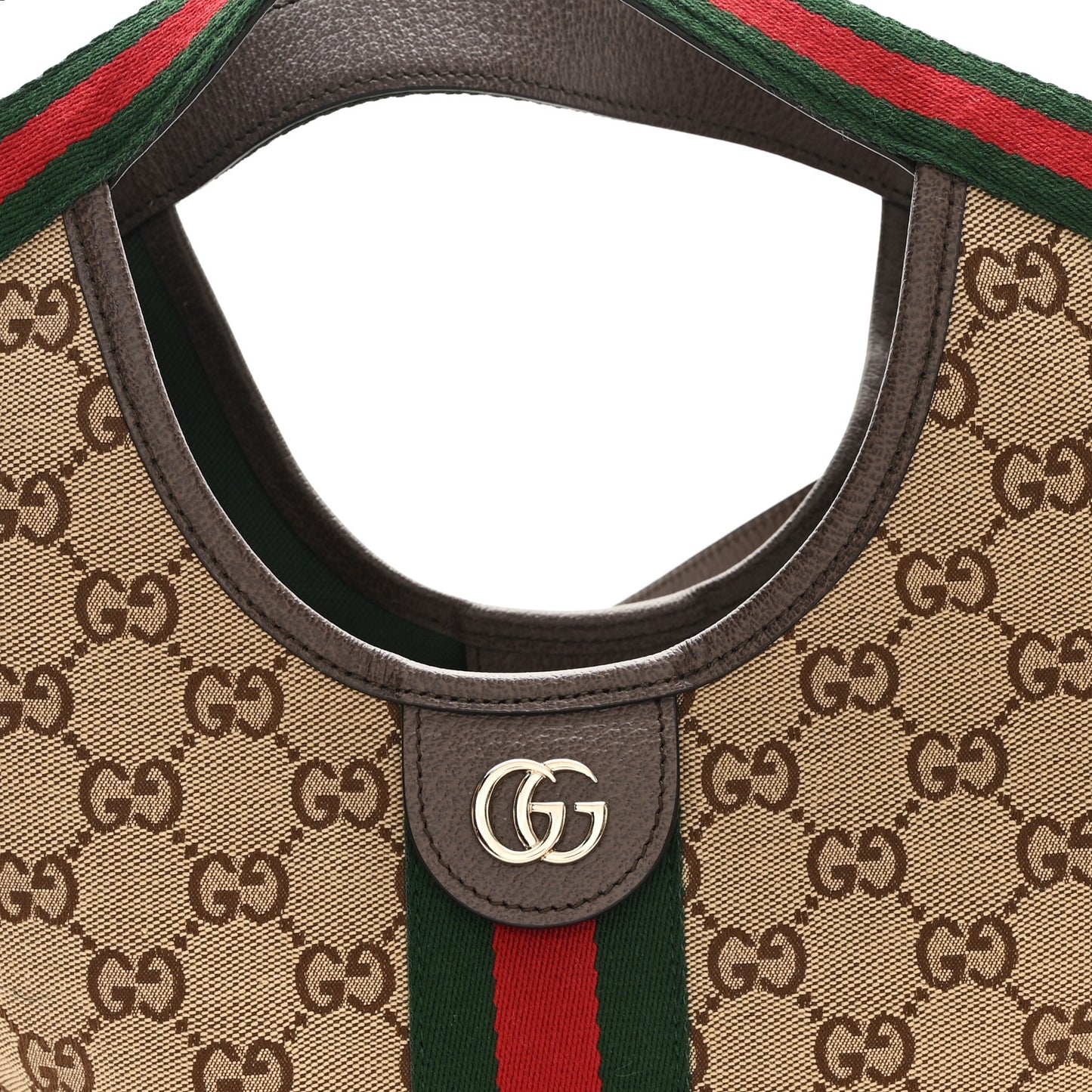 Monogram Web Small Giglio Tote Beige Dark Brown