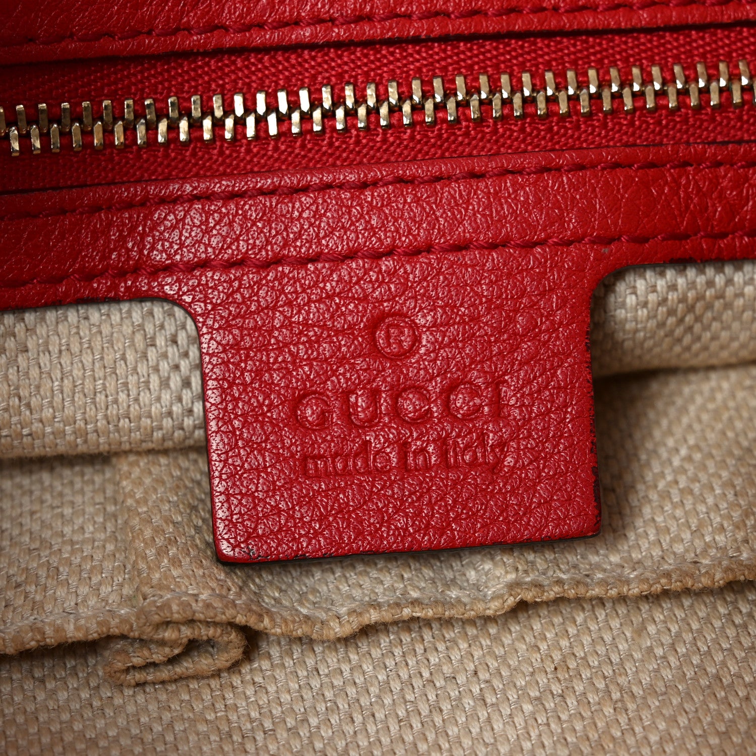 Gucci Pebbled Calfskin Medium Soho Chain Shoulder Bag Tabasco Red 6 of 12