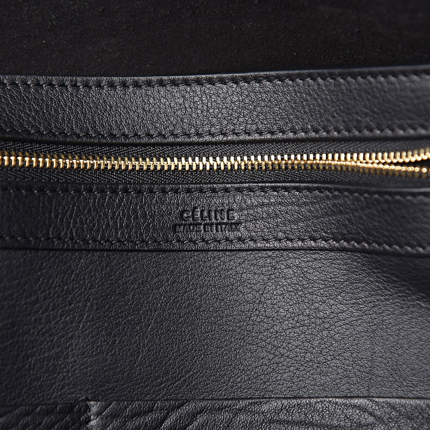 Celine Velluto Smooth Calfskin Medium Horizontal Cabas Phantom Black 7 of 10