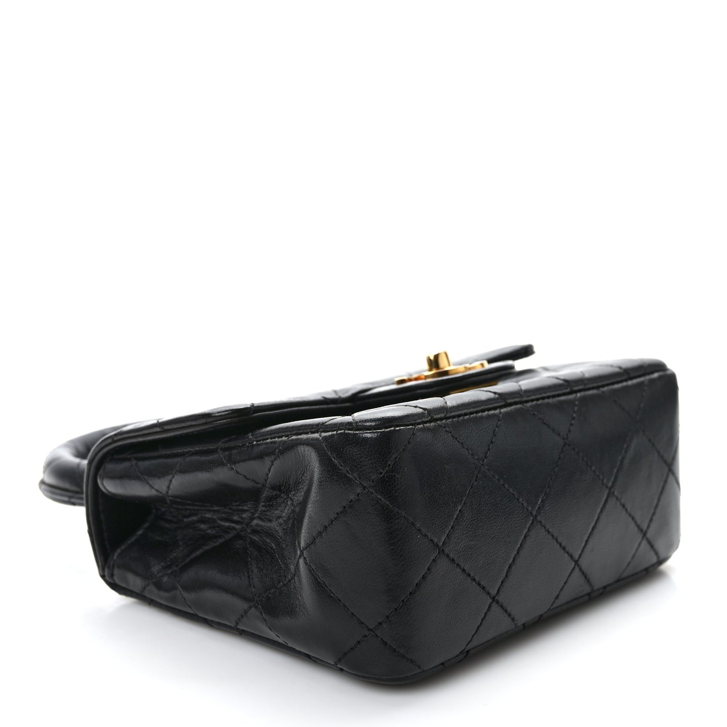 Lambskin Quilted Mini Kelly Flap Bag Black