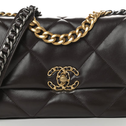 Chanel Lambskin Quilted Medium Chanel 19 Flap Dark Brown 8 of 10