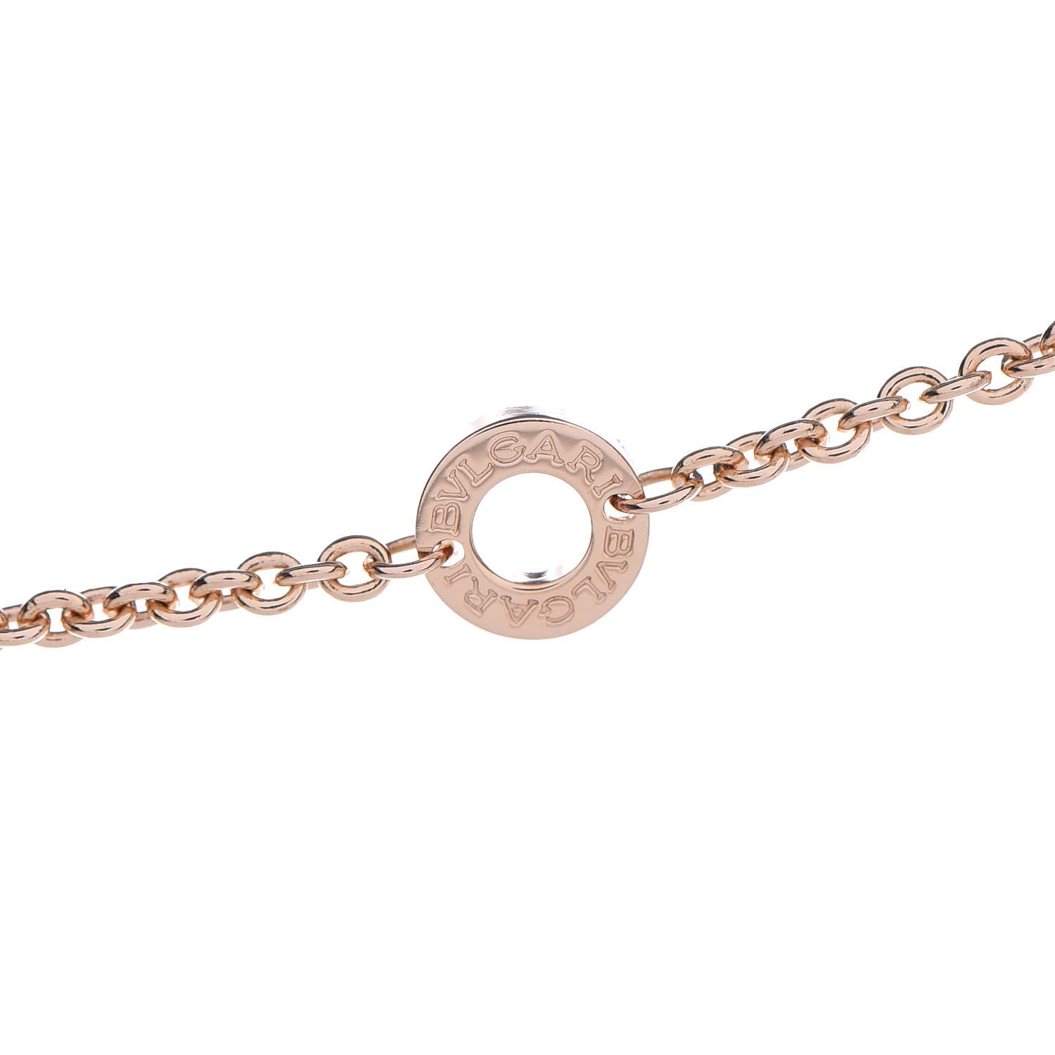 Bulgari 18K Rose Gold Diamond BVLGARI BVLGARI Link Pendant Necklace 7 of 11