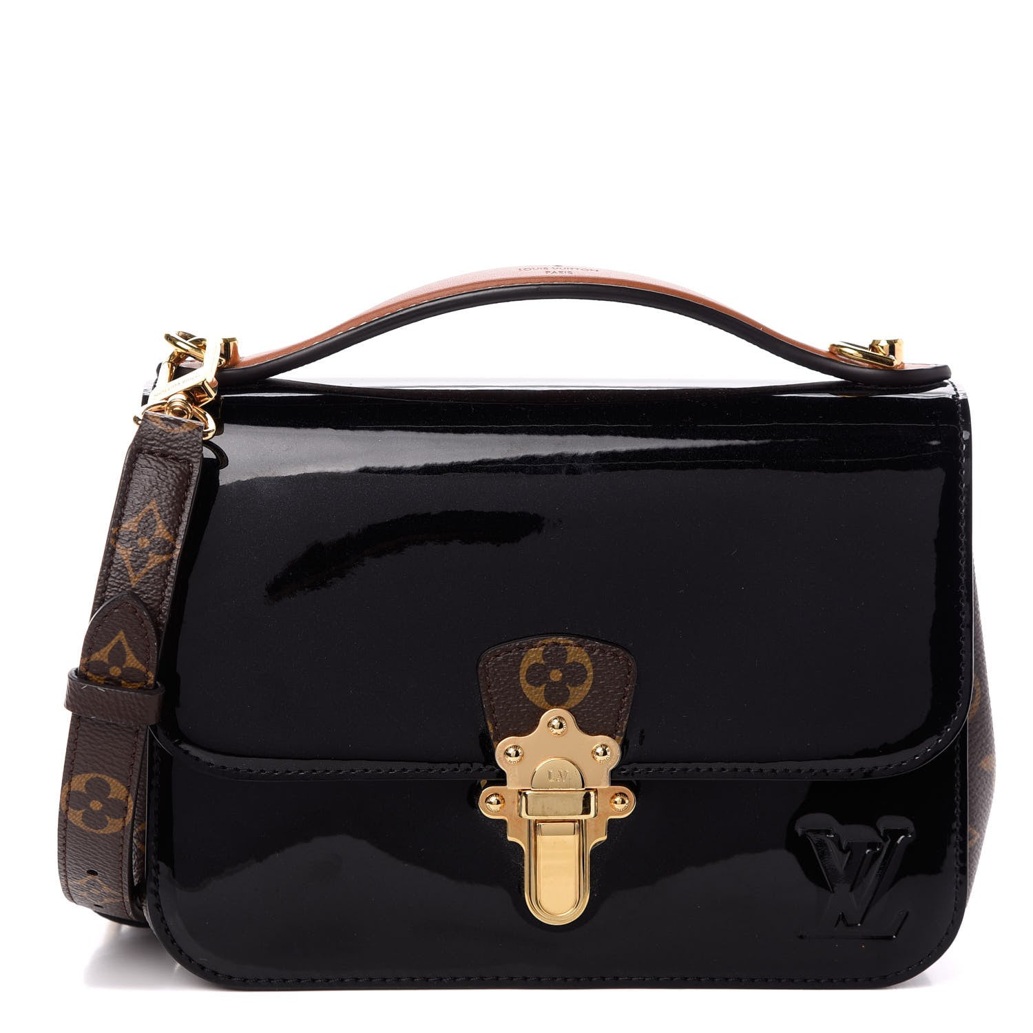 Louis Vuitton Patent Calfskin Monogram Cherrywood BB Black 1 of 10