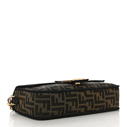 Fendi Fabric Jacquard FF 1974 Medium Baguette Tobacco Moro Black 4 of 11