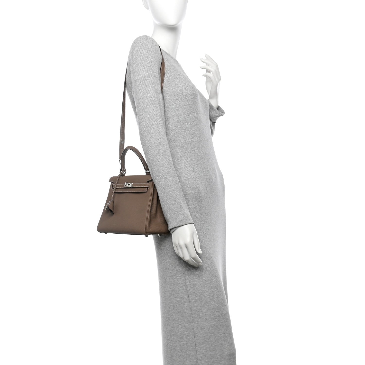 Hermes Togo Kelly Retourne 25 Etoupe 2 of 11