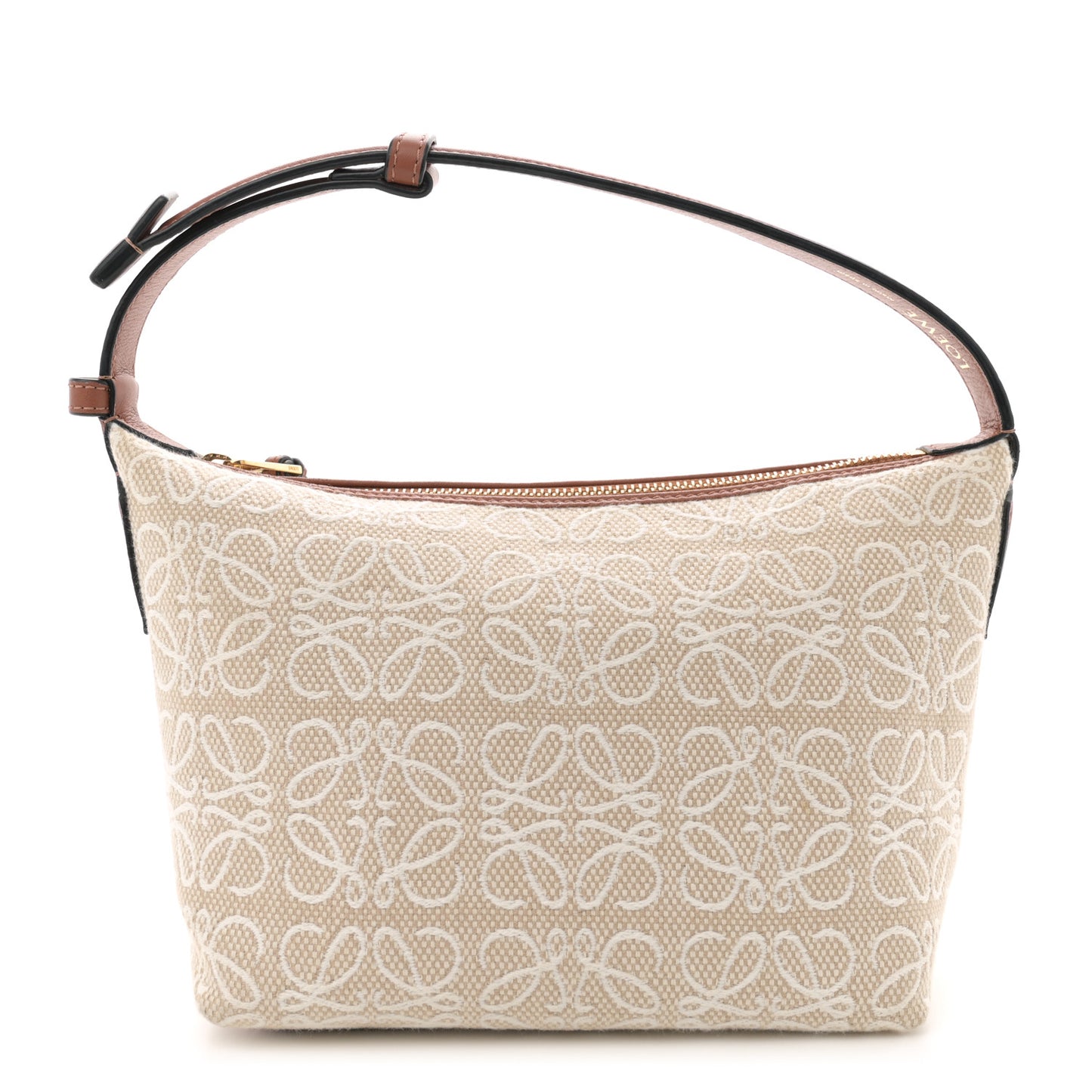 Jacquard Anagram Calfskin Small Cubi Bag  Ecru Tan