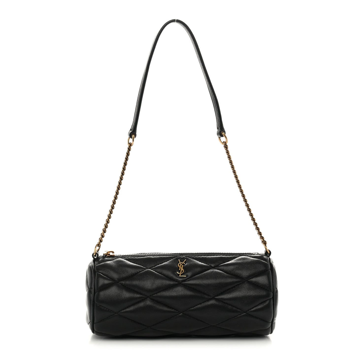 Lambskin Monogram Mini Sade Tube Bag Black