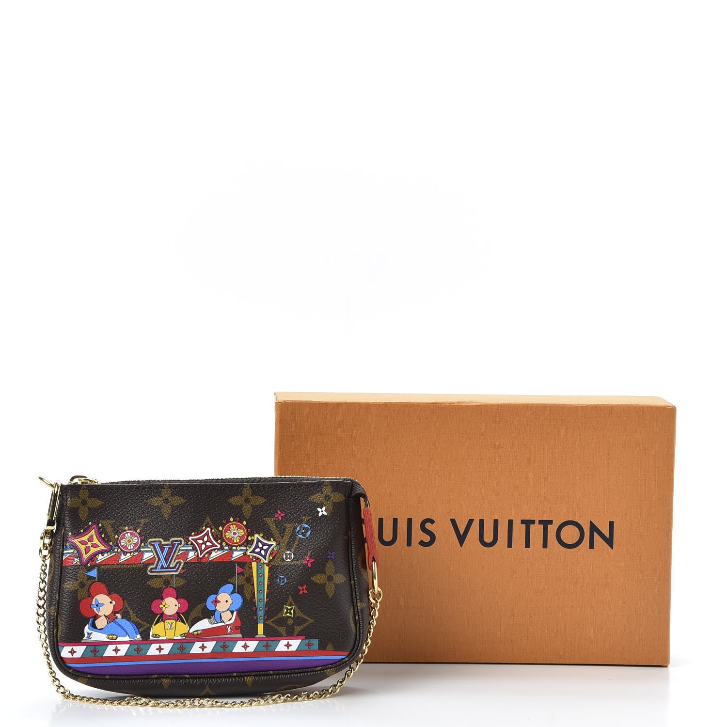 Louis Vuitton Monogram 2020 Christmas Animation Bumper Cars Mini Pochette Accessories Coquelicot 9 of 9