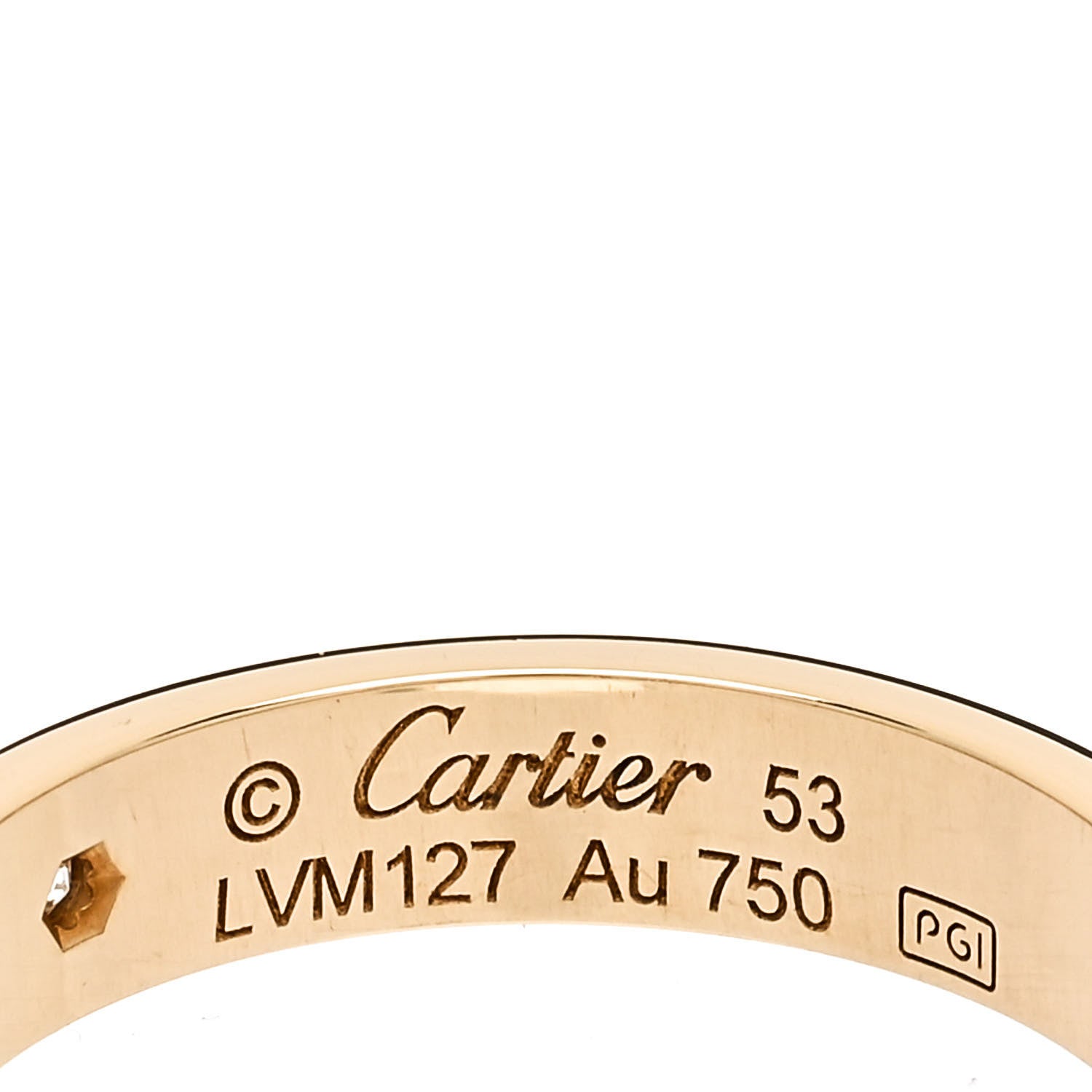 Cartier 18K Yellow Gold Diamond 4mm LOVE Wedding Band Ring 53 6.5 4 of 5