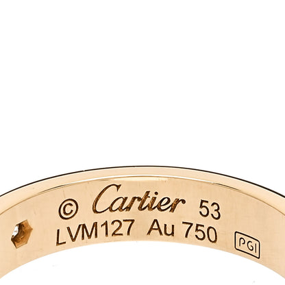 Cartier 18K Yellow Gold Diamond 4mm LOVE Wedding Band Ring 53 6.5 4 of 5