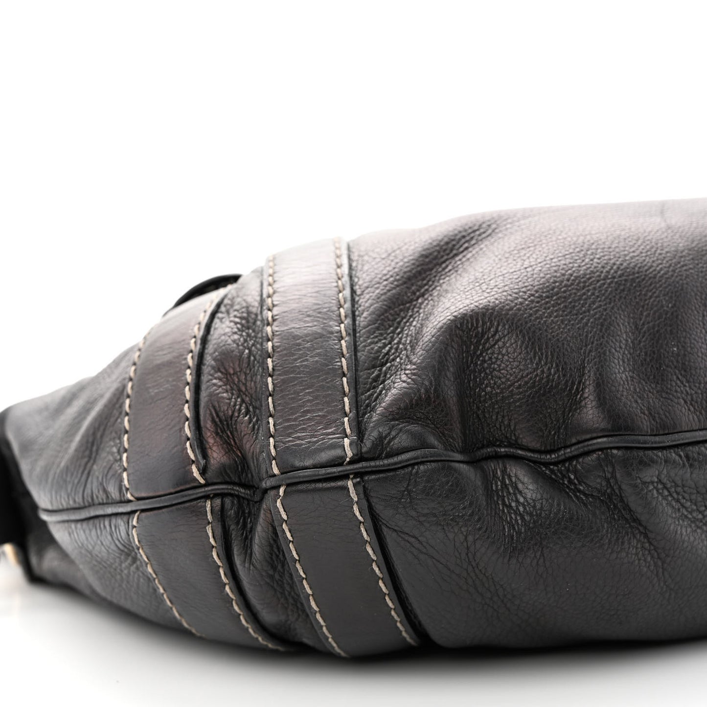 Calfskin Crest Boule Hobo Black