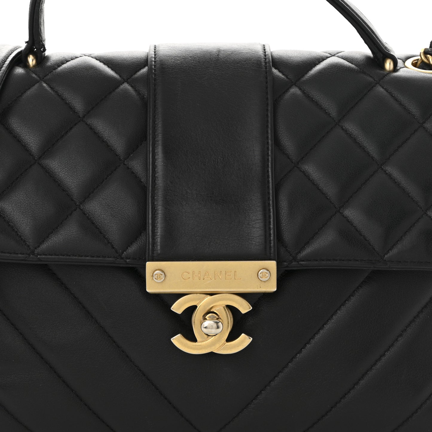 Calfskin Quilted Chevron In The City Bag Black