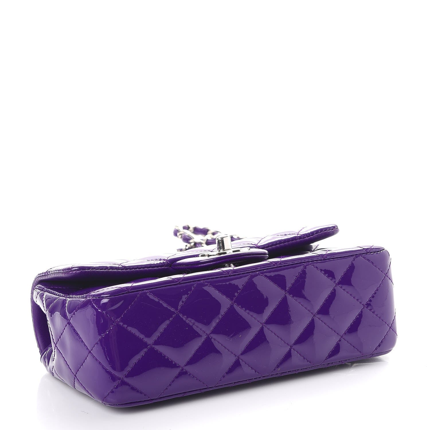 Chanel Patent Quilted Mini Rectangular Flap Purple 4 of 7