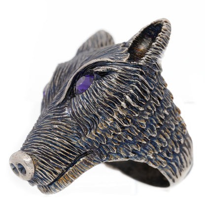 Gucci Crystal Fox Ring 6 Aged Silver 3 of 6
