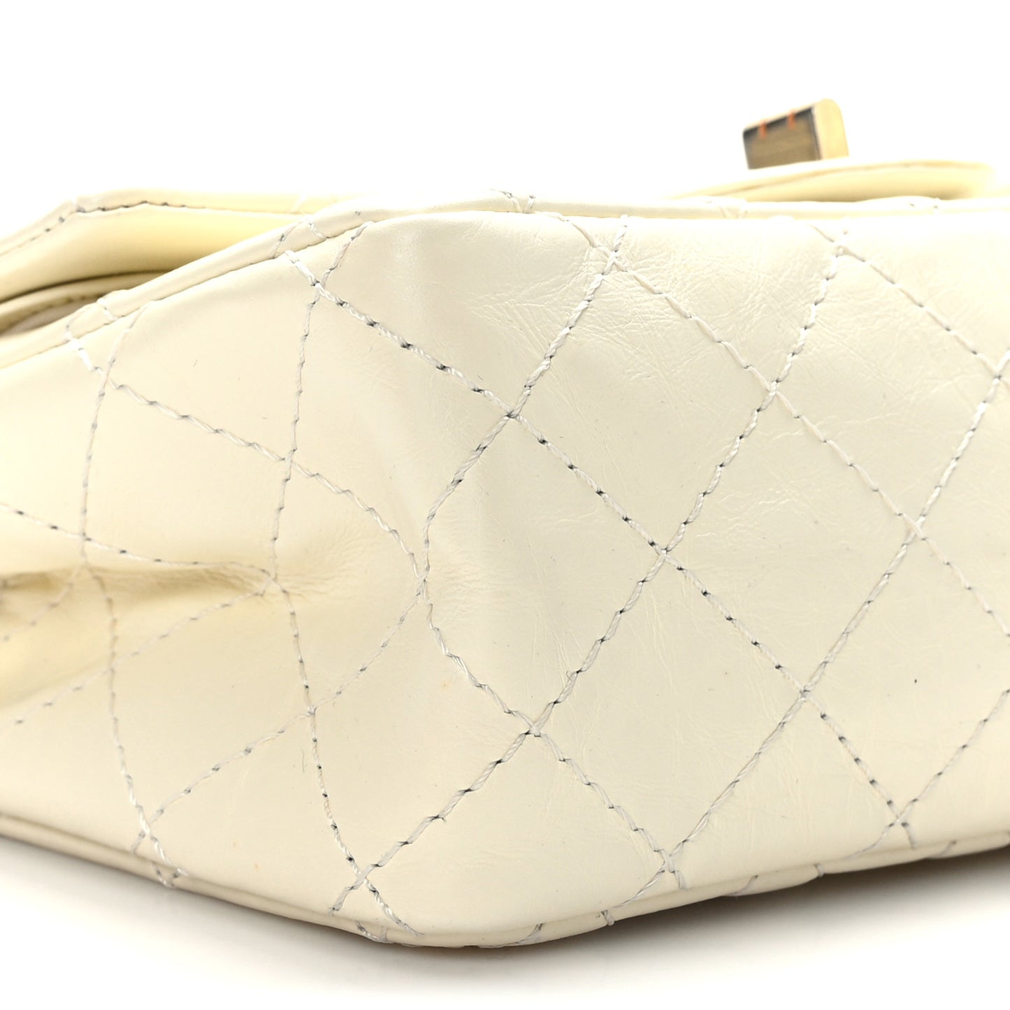 Aged Calfskin Quilted 2.55 Reissue 224 Flap White