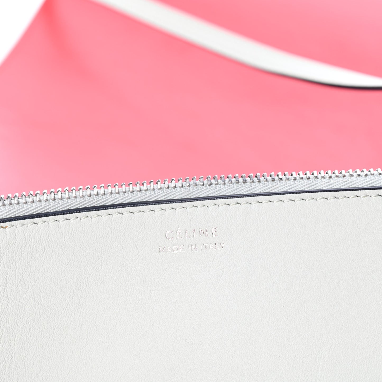 Shiny Smooth Calfskin Small Twisted Cabas Chili White