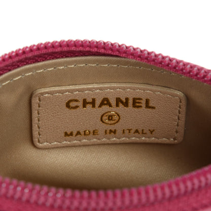 Chanel Lambskin Camellia Embossed Key Holder Case Fuchsia 7 of 8
