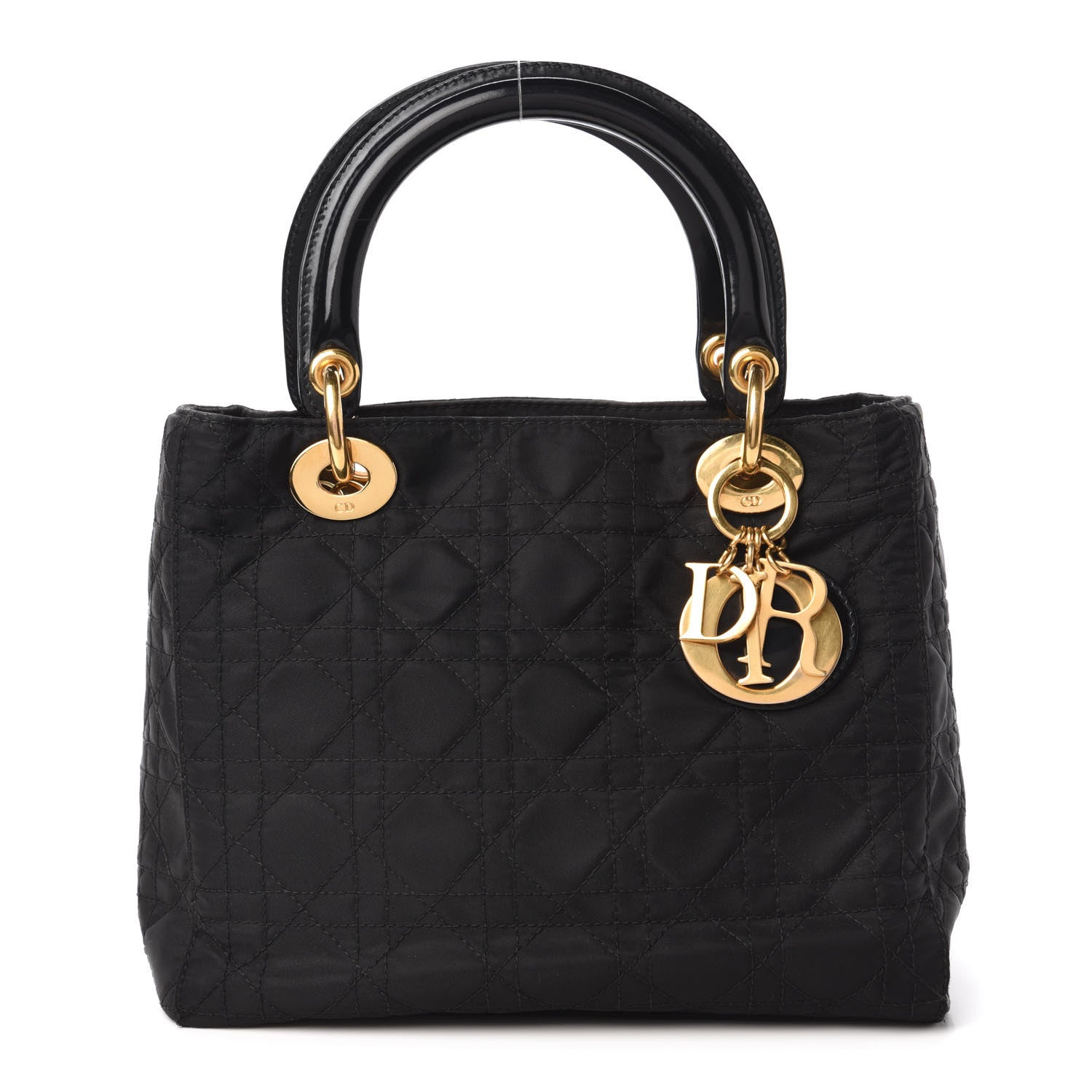 Christian Dior Nylon Cannage Stitched Medium Lady Dior Black 1 of 11