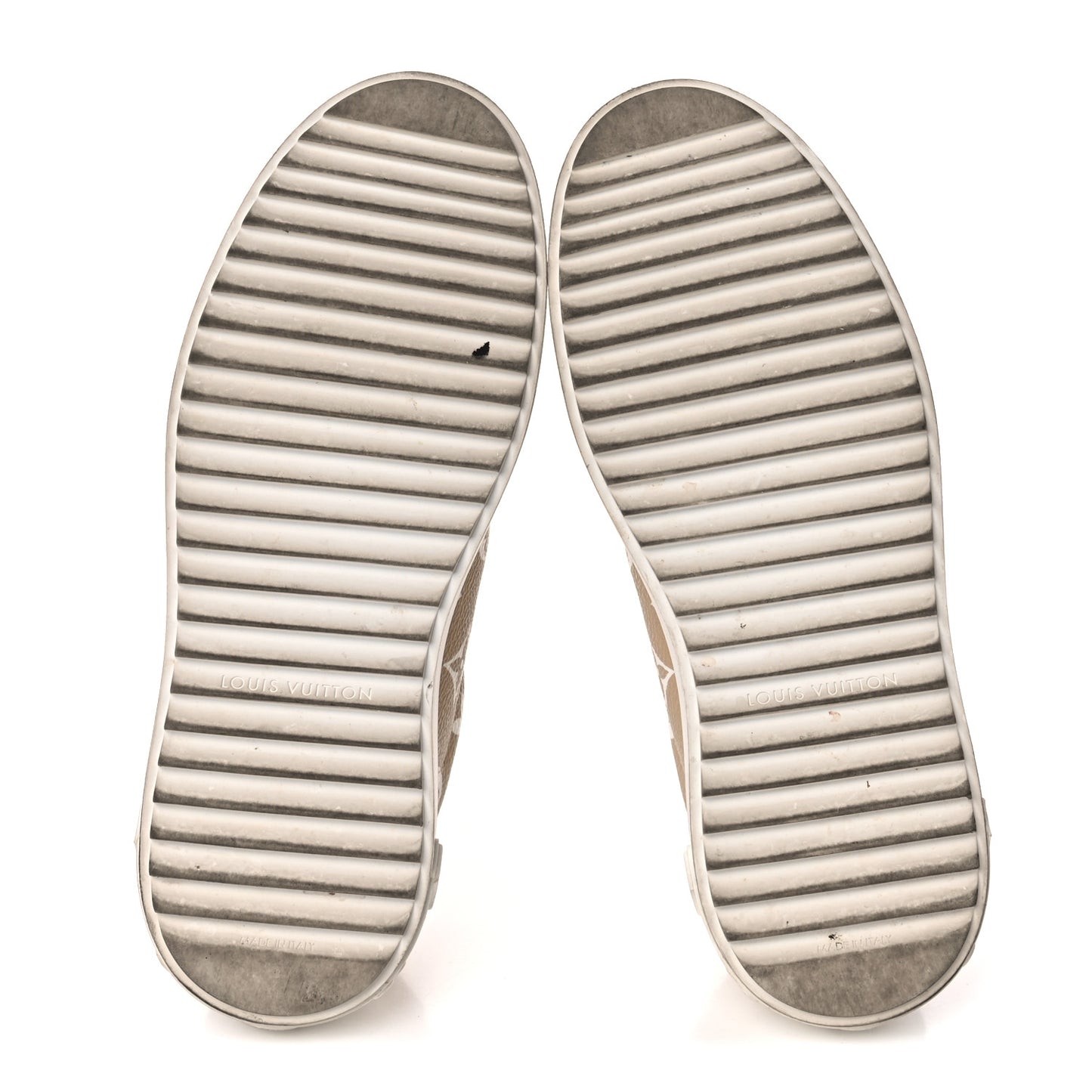 Monogram Giant Time Out Sneakers 36 Kaki White Beige