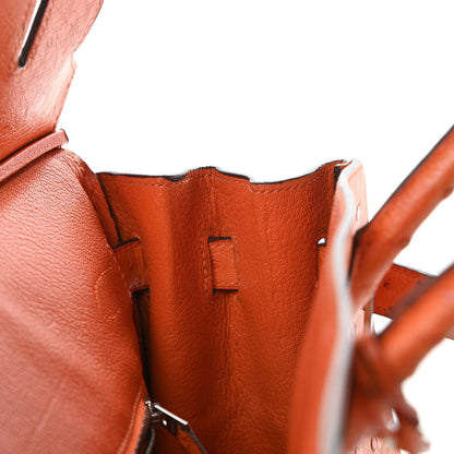 Hermes Ostrich Birkin 30 Orange 12 of 41