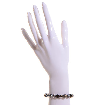 David Yurman Sterling Silver Black Onyx Hematine 8mm Elements Bracelet 2 of 3