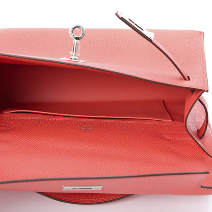 Hermes Epsom Kelly Pochette Clutch Rose Jaipur 5 of 29