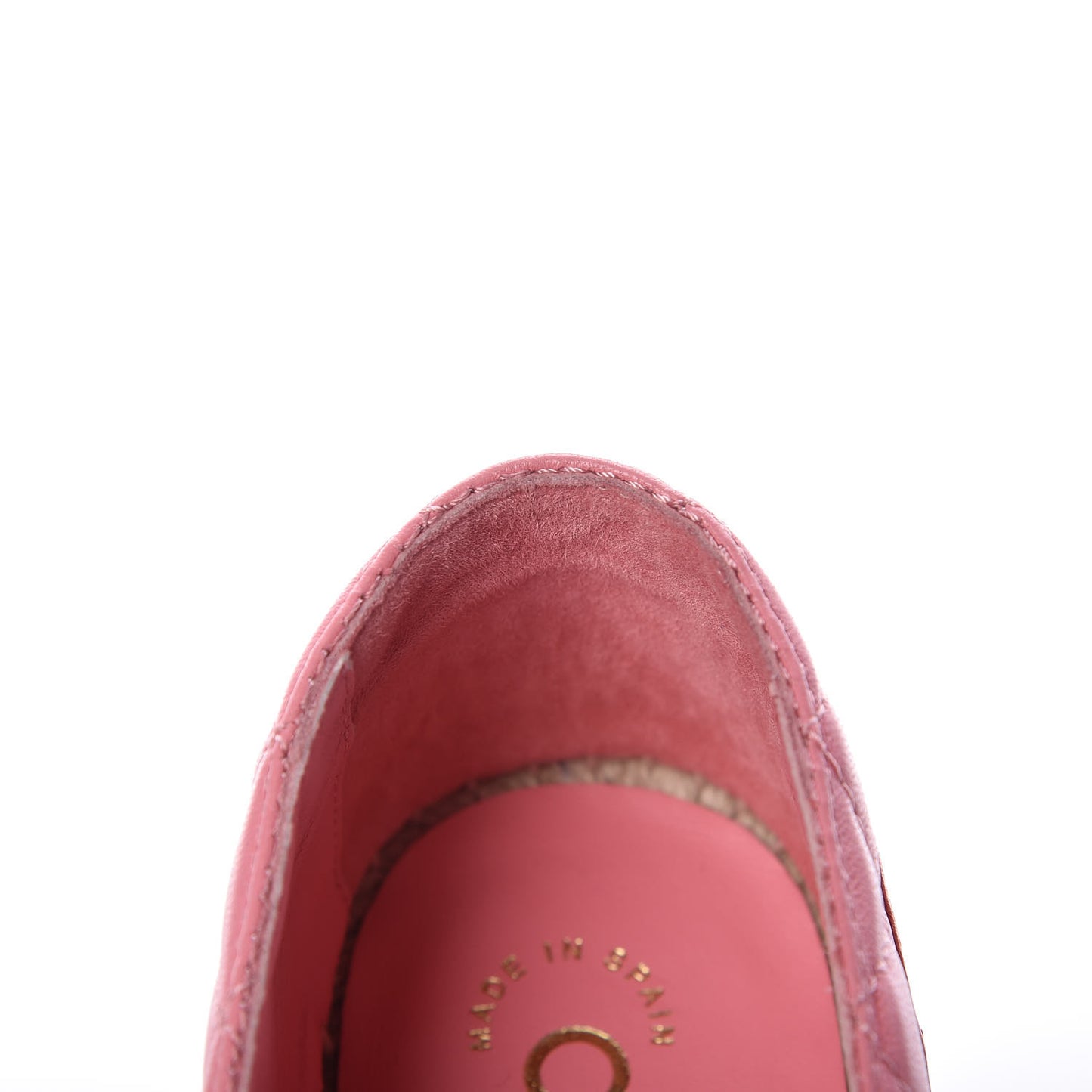 Lambskin Quilted CC Chain Espadrilles 36 Pink Red