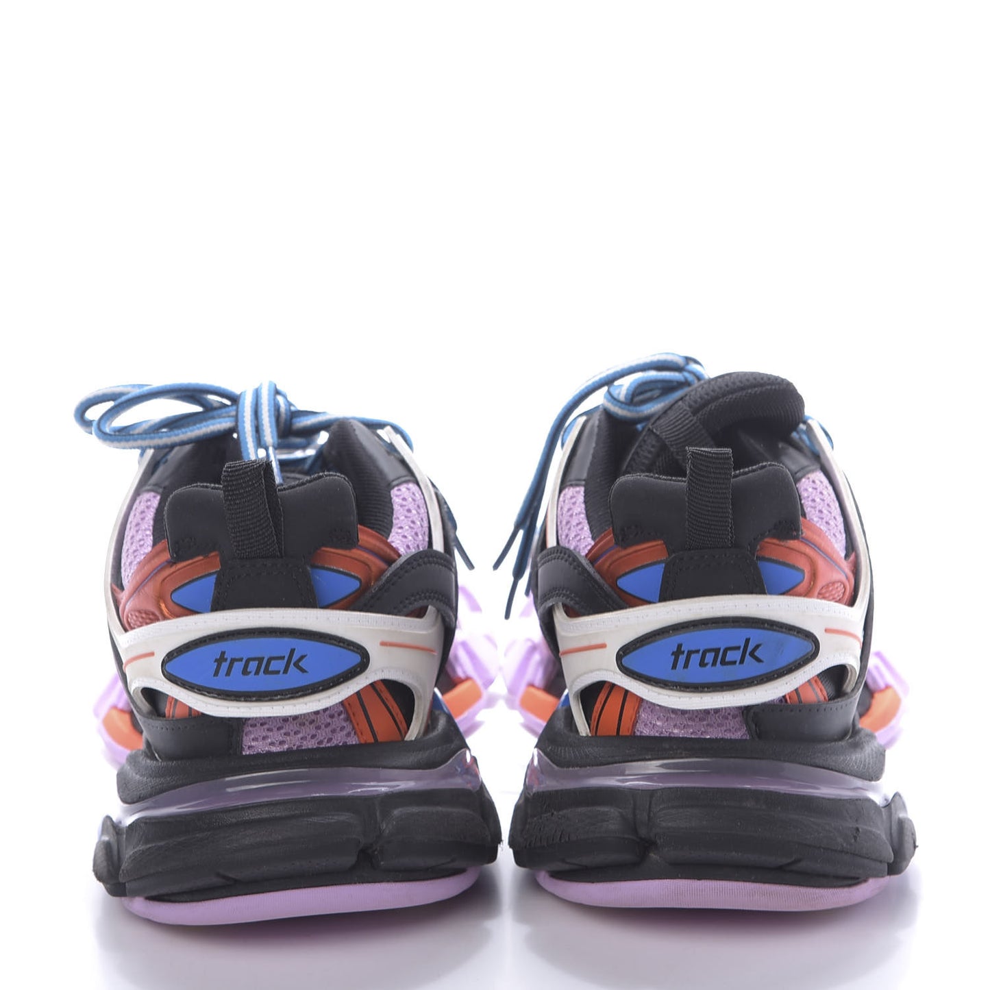 Mesh Fabric Womens Track Sneakers 37 Black Orange Pink