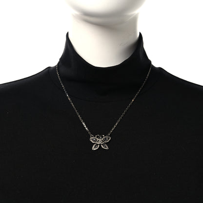 Chanel Crystal Butterfly CC Necklace Ruthenium 2 of 4