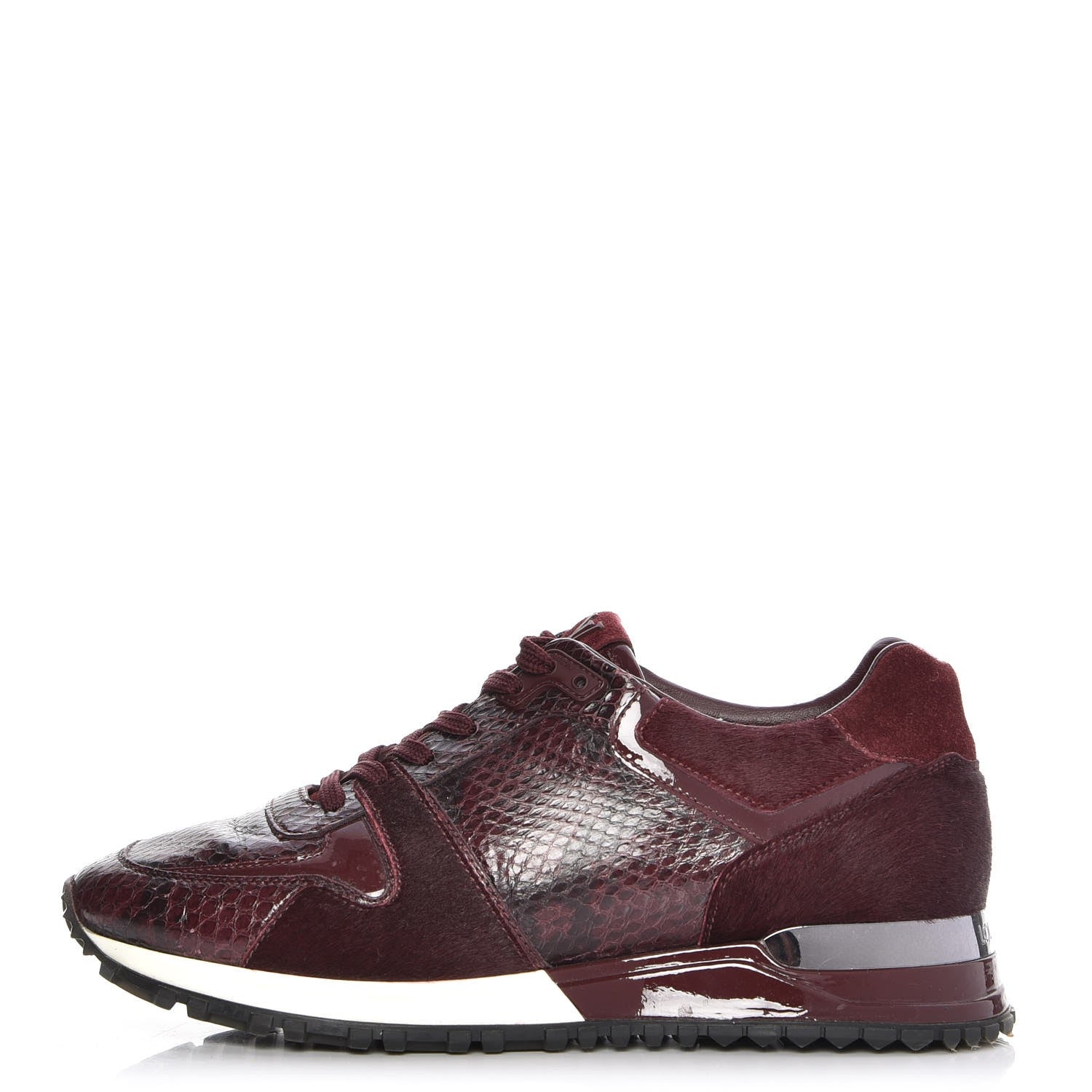 Louis Vuitton Calf Hair Suede Python Run Away Sneakers 36 Bordeaux 1 of 8