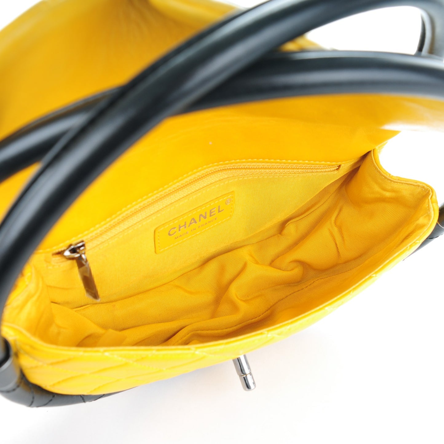 Quilted Lambskin Small Hula Hoop Flap Yellow