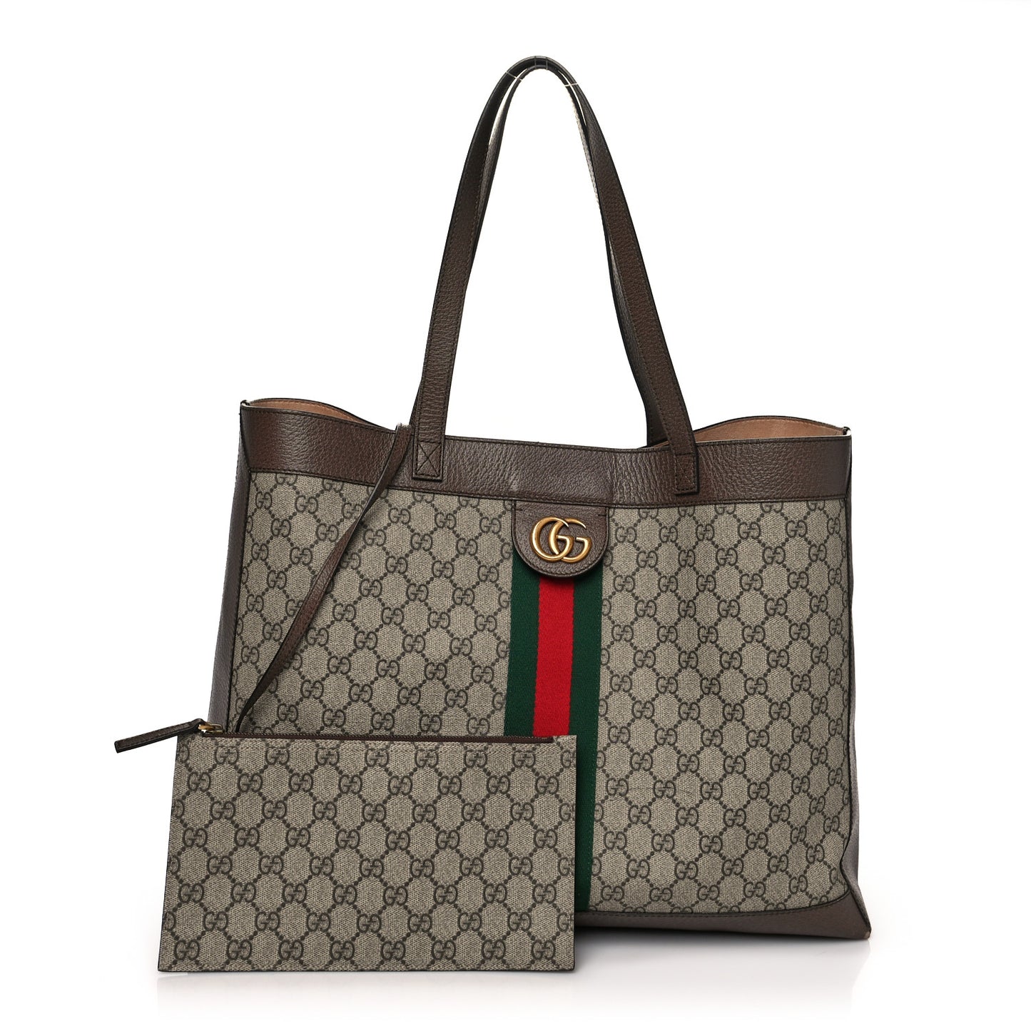GG Supreme Monogram Web Ophidia Tote Brown