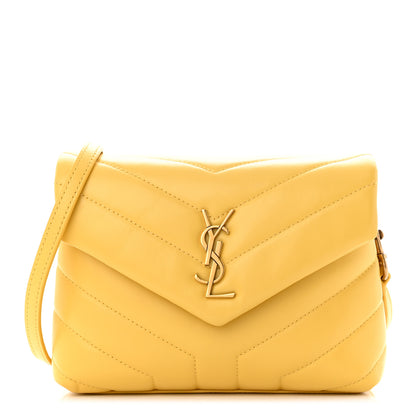 Saint Laurent Calfskin Y Quilted Monogram Toy Loulou Crossbody Bag Sunflower 1 of 12