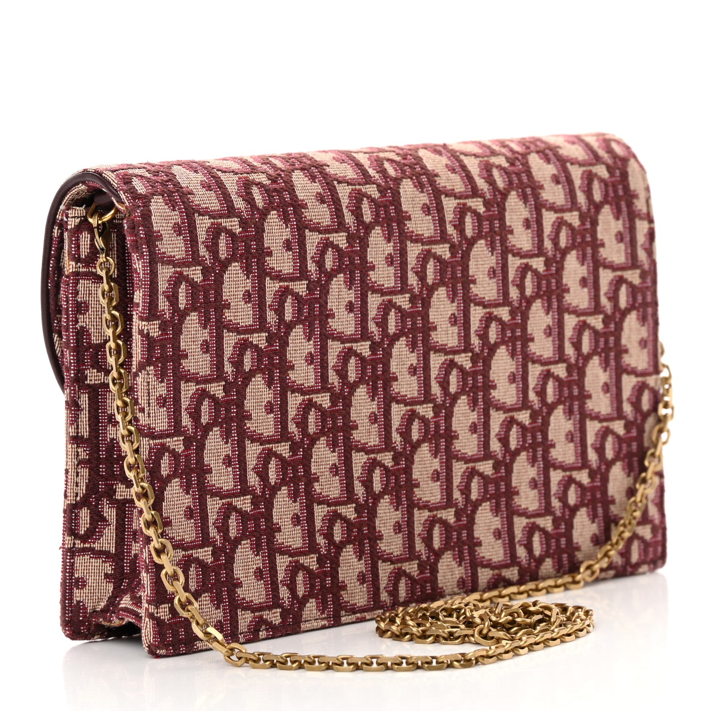 Oblique Saddle Chain Pouch Burgundy