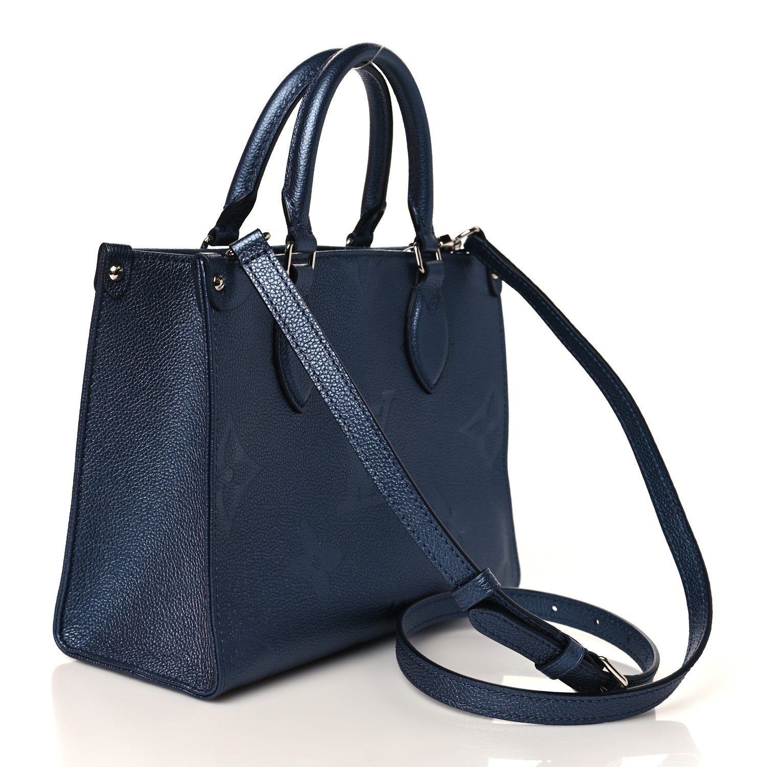 Louis Vuitton Metallic Empreinte Monogram Giant Onthego PM Navy Nacre 3 of 9