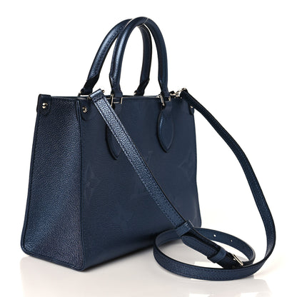 Louis Vuitton Metallic Empreinte Monogram Giant Onthego PM Navy Nacre 3 of 9