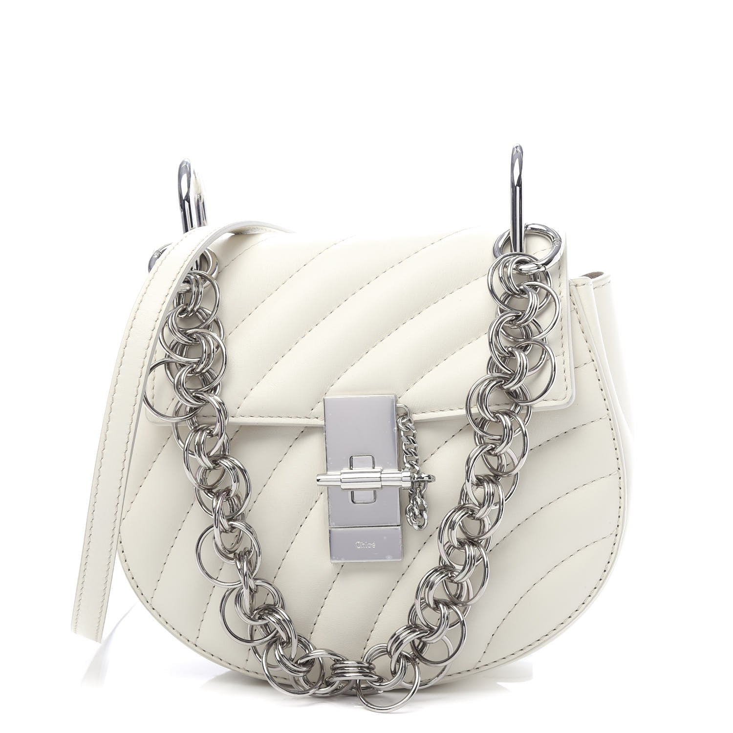 Chloe Calfskin Quilted Mini Drew Bijou Shoulder Bag Natural White 1 of 11