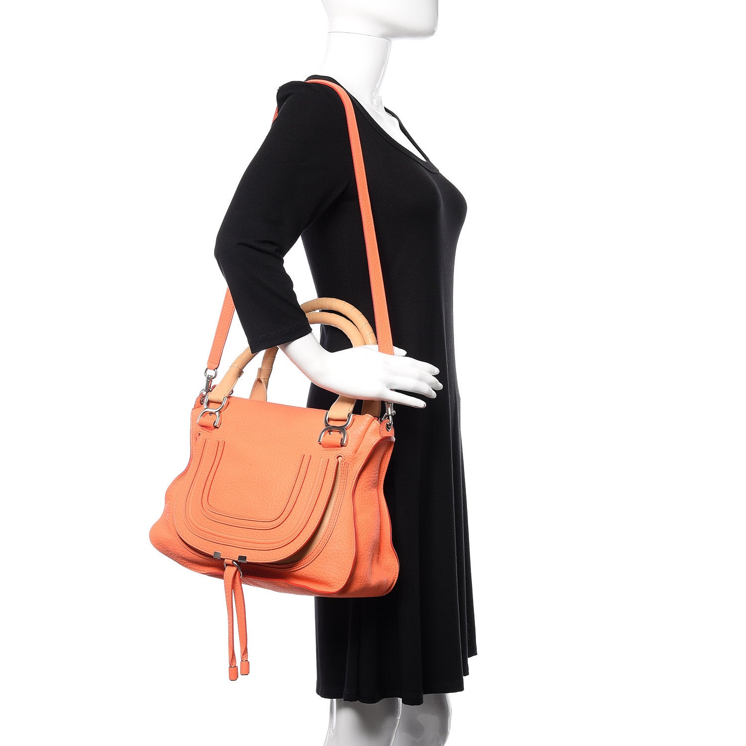 Chloe Calfskin Medium Marcie Satchel Orange Fizz 2 of 12