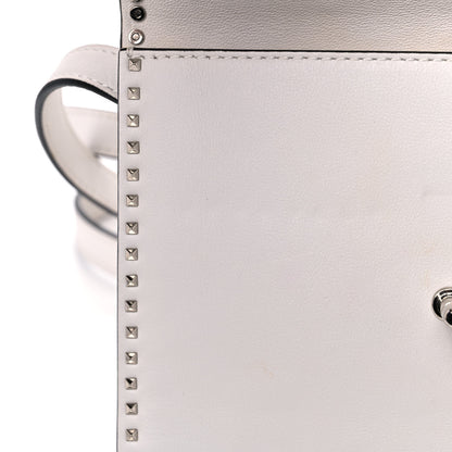Valentino Garavani Calfskin Small Rockstud Cabana Crossbody Bag White 9 of 10