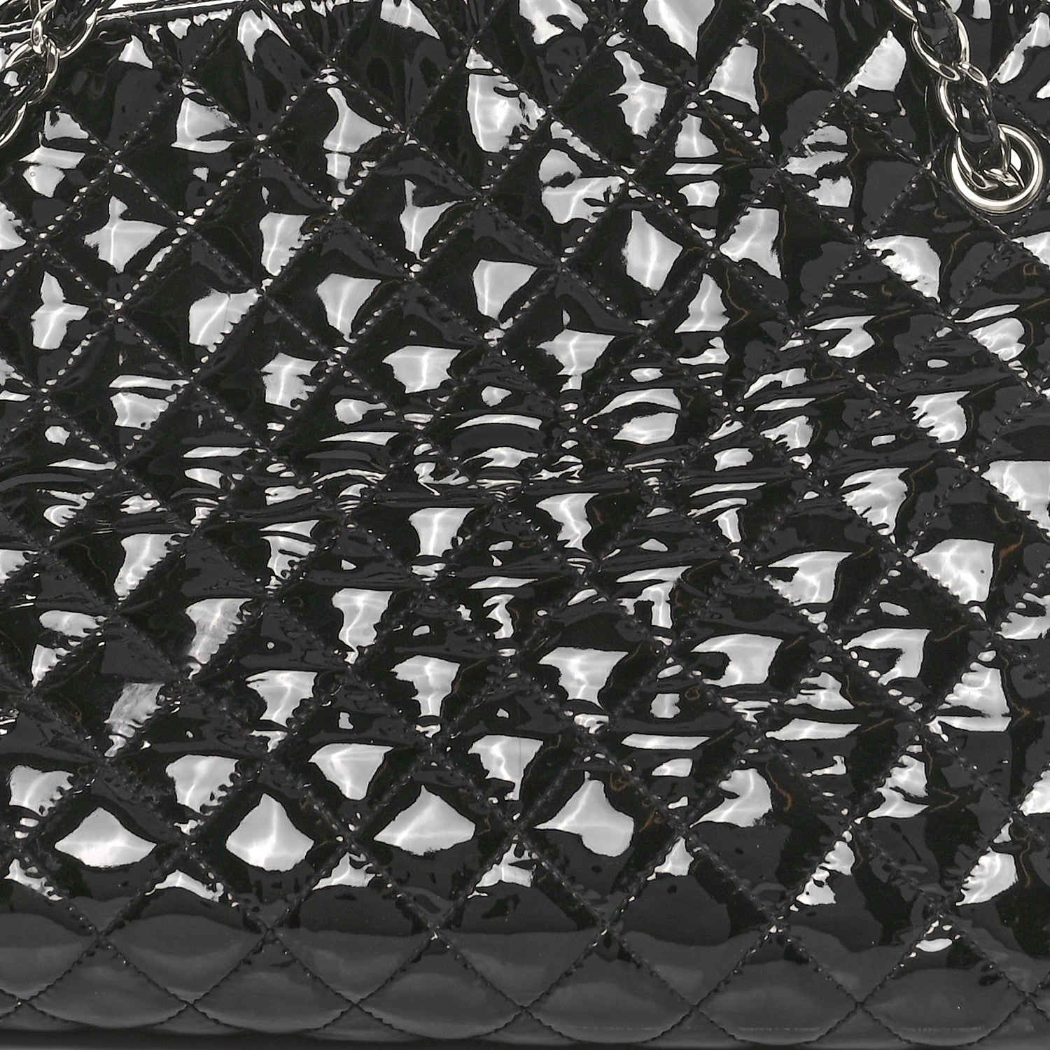 Chanel Patent Quilted Large Just Mademoiselle Bowling Bag Black 8 of 11