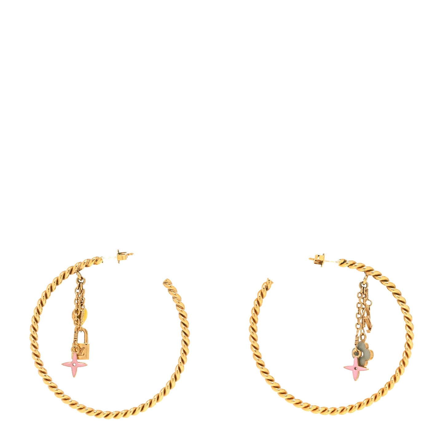 Sweet Monogram Creole Hoop Earrings Gold